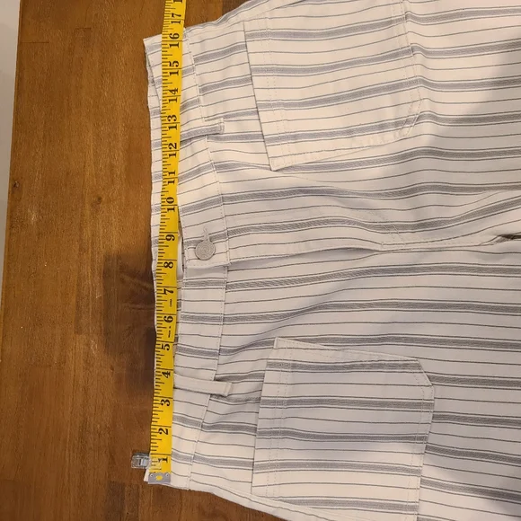 FRAME Denim Le Slim Palazzo Ivory Striped Jeans - Picture 7 of 10